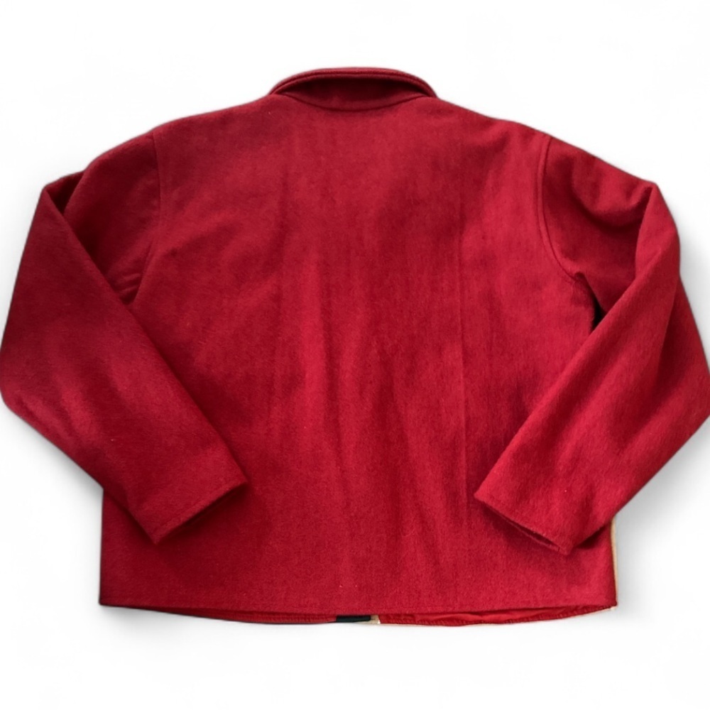 Vintage Take Two Clothing Co Patchwork Wool Blend Winter / Christmas Jacket L - Picture 11 of 11
